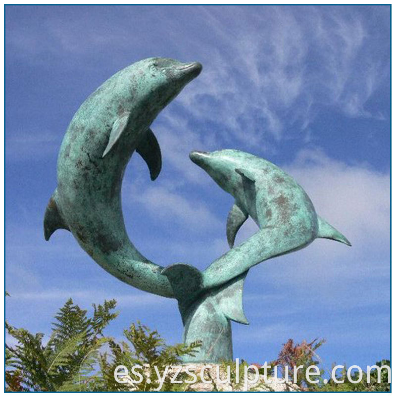 bronze dolphin sculpture